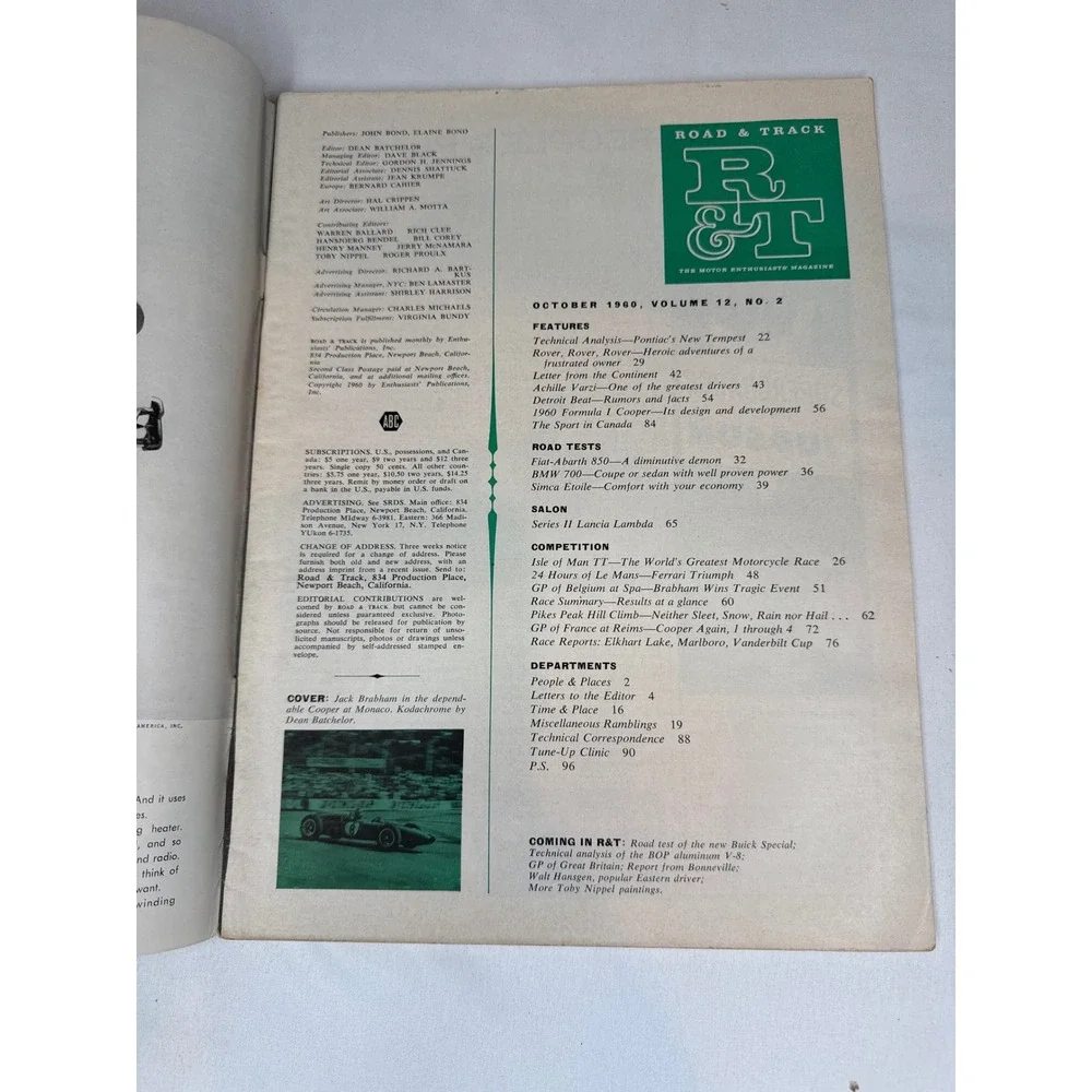 Vintage Road & Track Magazine Lot 1959-1960 Alfa Romeo Jaguar Lotus 4 Issues